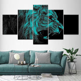 Tableau Abstrait Lion Rugissant