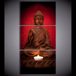 Tableau Zen Vertical Bouddha Rouge