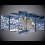 Tableau Loup Blanc Dans La Neige