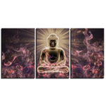 Tableau Triptyque Bouddha Méditant