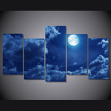 Tableau Multi Panneaux Nuit Bleue