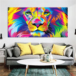 Tableau De Lion Multicolore