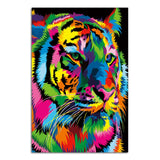 Tableau Tigre Pop Art Multicolore