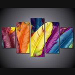 Tableau Design Plumes Multicolores