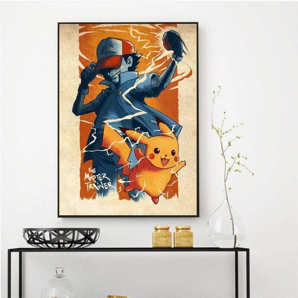 Poster Toile Pokémon Détective Pikachu - 70x100cm - Sans Cadre